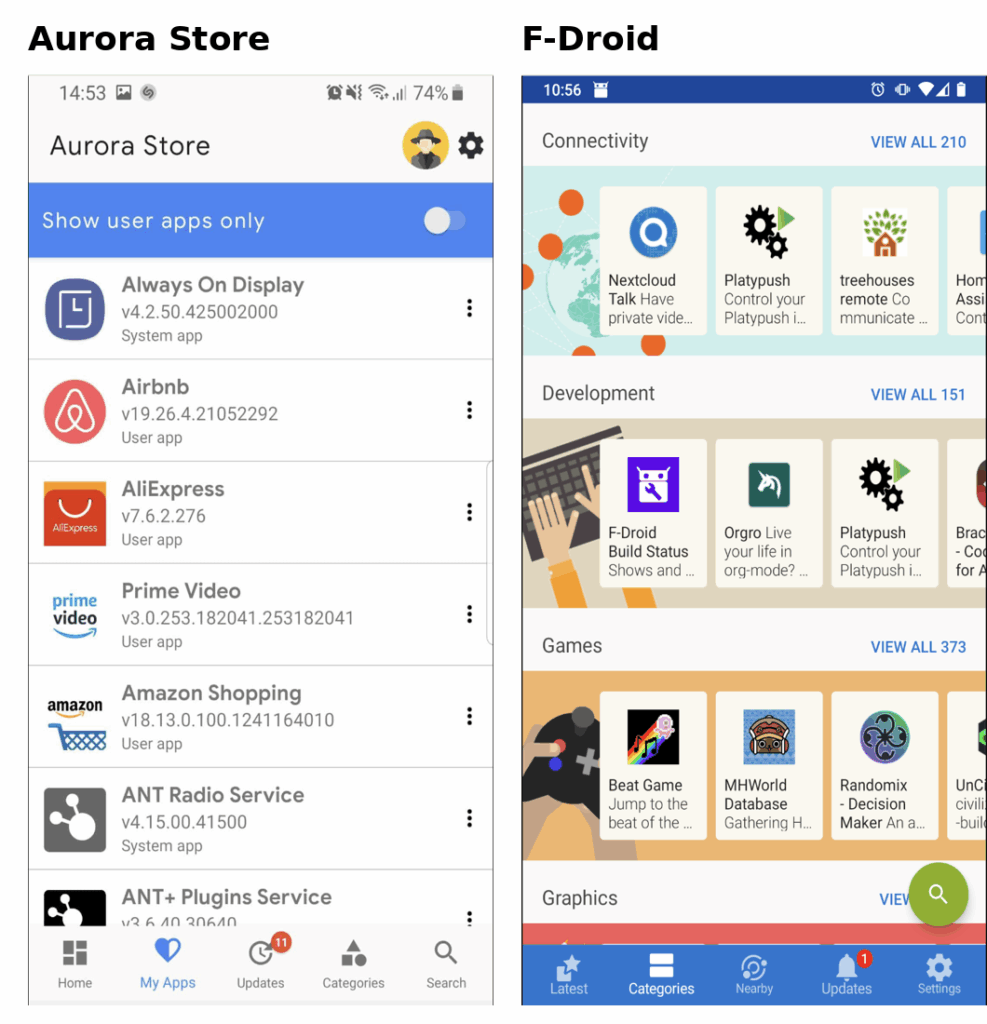 F-Droid_vs_Aurora_Comparison_Screens