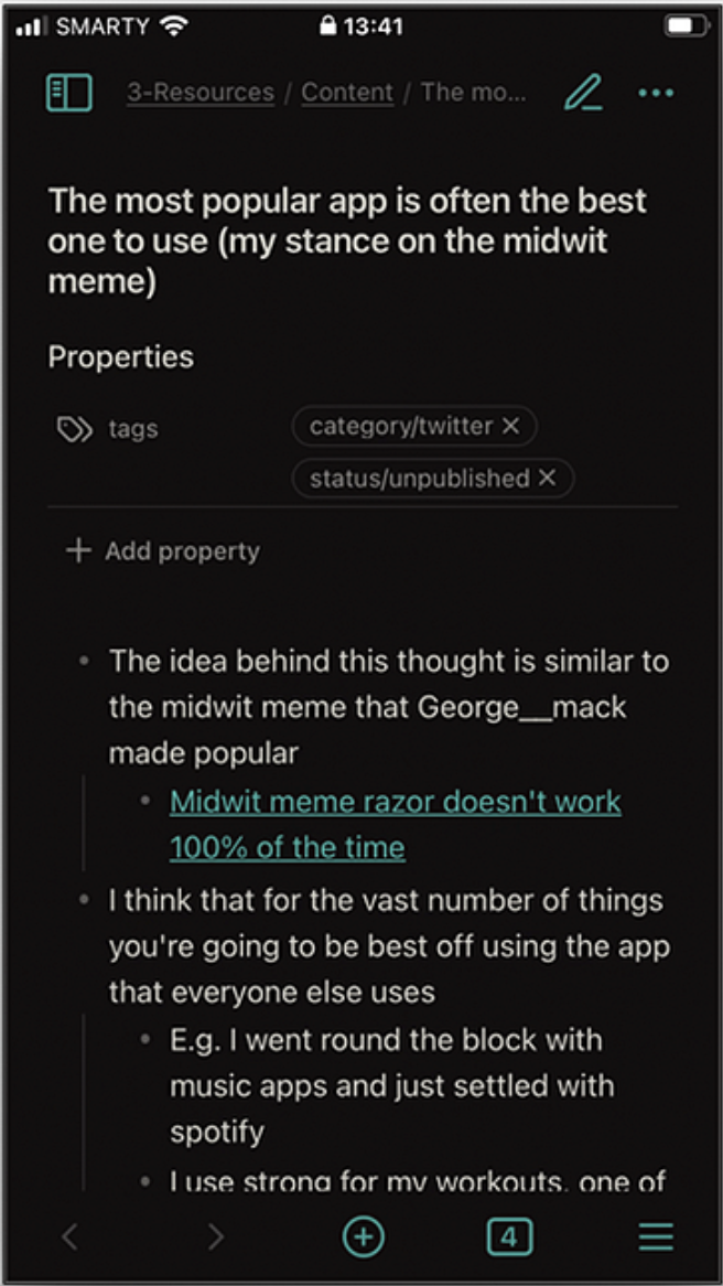 Obsidian Mobile app
