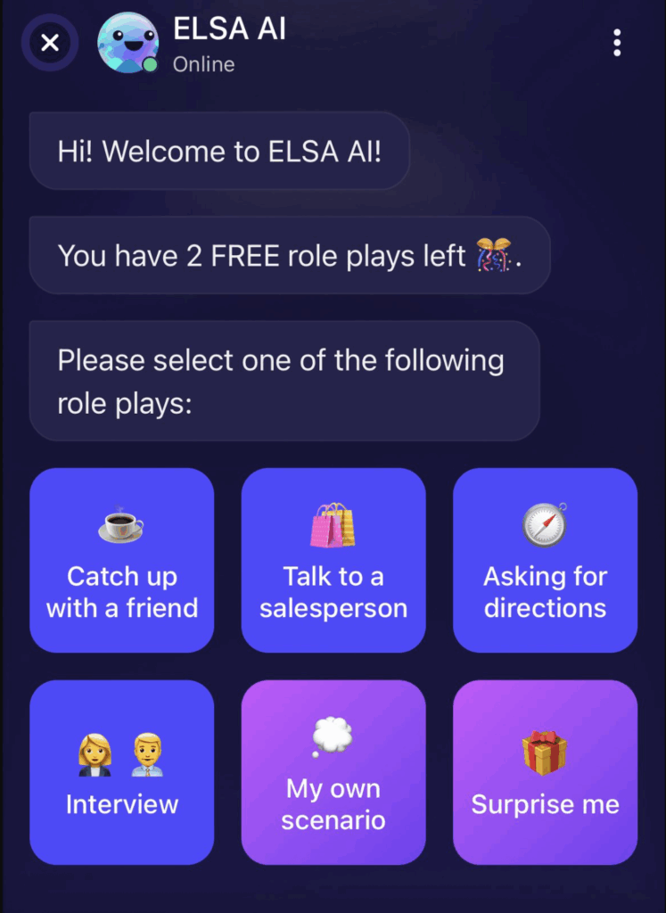 ELSA Speak mobile app